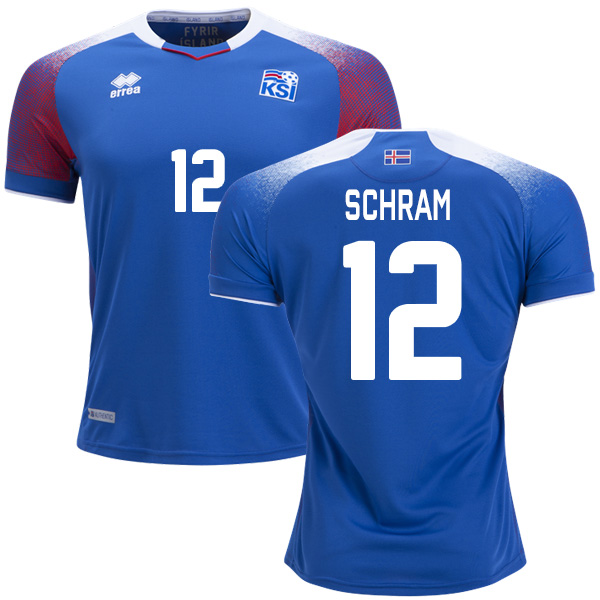 Iceland #12 Schram Home Soccer Country Jersey